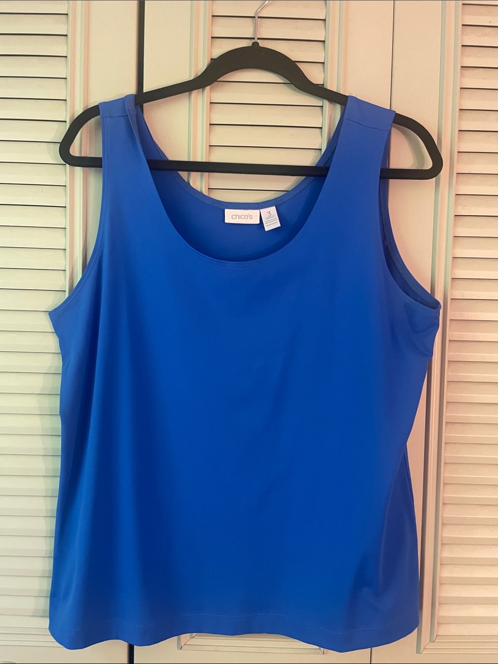 CHICO'S Blue Sleeveless Tank Top Chico’s Sz 3 XL Pit to Pit 21 5/8” Preworn